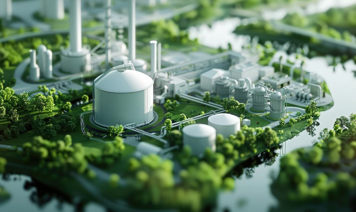 A power plant a within green fields